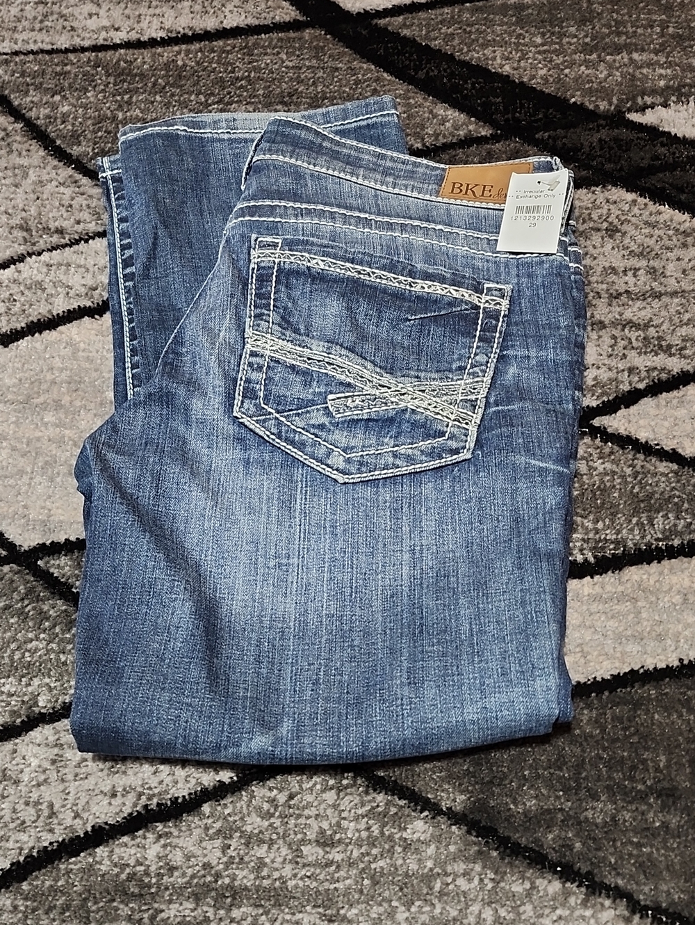 BKE PAYTON EMBROIDERED METALLIC CROPPED DENIM JEAN